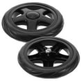 thumbnail image 3 of FONDOTIN 2Pcs Black Plastic Shopping Trolley Wheels for General Users 6.09X6.09X0.98in, 3 of 8