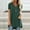 Green, variant on Giftesty Women Fashion Plus Size Print V Neck Short Sleeved Long T-shirt Blouse