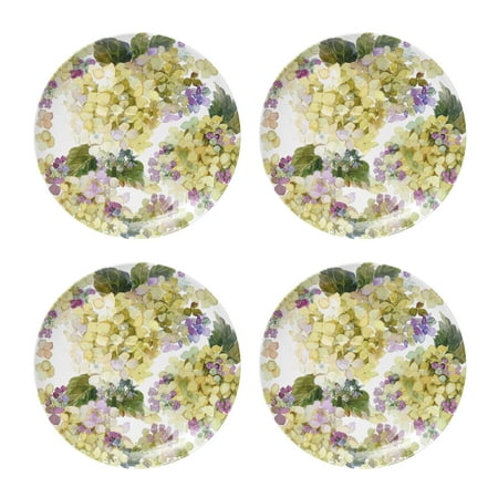 Better Homes & Gardens Outdoor Melamine Hydrangea Green Dinner Plate, Set of