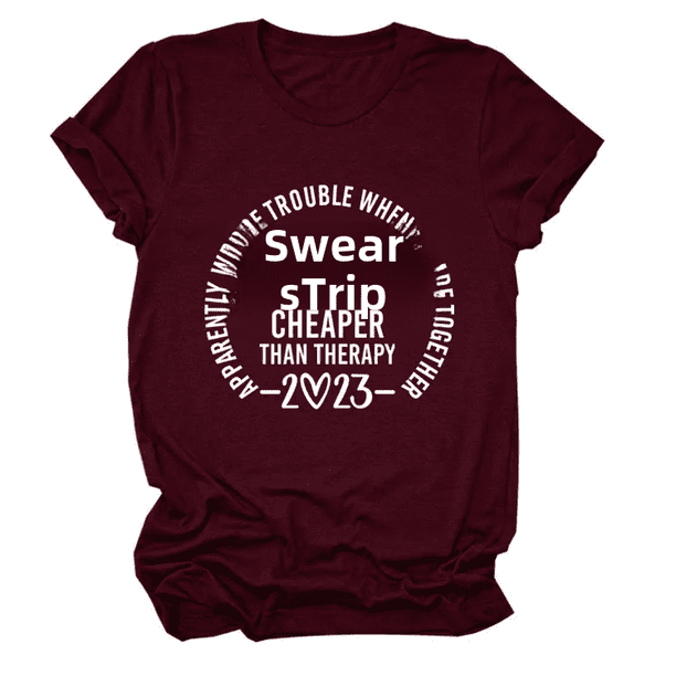 Camiseta holgada de manga corta con cuello redondo y diseño de cuello redondo para mujer, estilo informal, con la frase "Girls Trips Cheaper Than Letters"