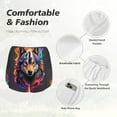 thumbnail image 4 of KLL Colorful Wolf Head Pattern Shorts Women,Athletic Shorts High Waisted Running Shorts Pocket Sporty Short Gym Elastic Workout Shorts-Large, 4 of 7