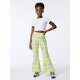 thumbnail image 4 of 9-10Y Girls Colored Flared Pants Digital Print Trousers Slim-Fit Wide Leg Flare for Spring Summer Autumn, 4 of 6