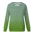 thumbnail image 5 of Birdeem Hauts pour Femmes Manches Longues Mode Décontractée Dégradé Rayé Imprimé Chandail en Molleton Manches Longues Col Rond Hauts pour Femmes, 5 of 5