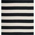 thumbnail image 1 of Safavieh Montauk Collection MTK712D Handmade Flatweave Black and Ivory Cotton Square Area Rug (6' Square), 1 of 5