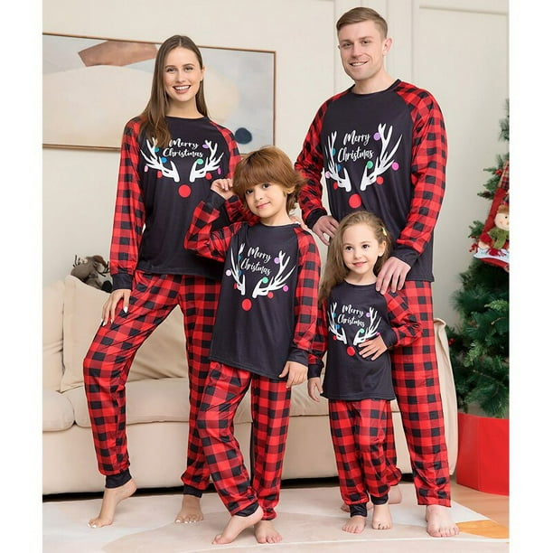 Conjunto de pijamas a juego de Navidad para la familia ropa de dormir para adultos madre padre hijo trajes de Navidad peleles para bebe 2023 Walmart en linea