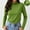 Green, variant on Womens Turtleneck Shirts Long Sleeve Ruffle Neck Slim Fitted Casual Basic Tight Tops
