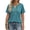 Lake Blue, variant on Lace Plus Size Tops for Women V Neck Short Sleeve Blouses Summer Tunic Shirts
