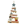 thumbnail image 2 of Zawou Wooden Elder Snowman Hanging Ornament for Christmas Door or Wall Decoration, Festive Holiday Indoor Accent, 2 of 6