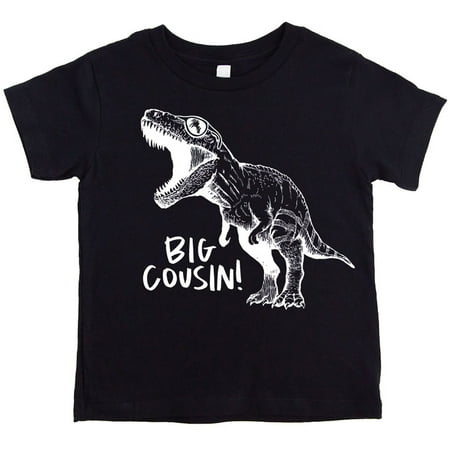 

Big Cousin Dinosaur T-Shirts for Girls and Boys Fun Family Outfits Black Shirt 12 Months