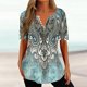 thumbnail image 1 of Fiudx Ofertas Relámpago Blusa Superior con Botones de Color Sólido y Cuello Redondo, Informal, Cómoda Ya La Moda para Mujer, 1 of 5