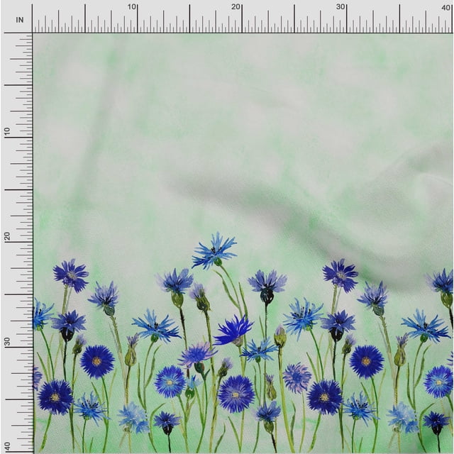 oneOone Cotton Poplin Fabric Leaves & Flower Panel Decor Fabric Printed BTY 56 Inch Wide