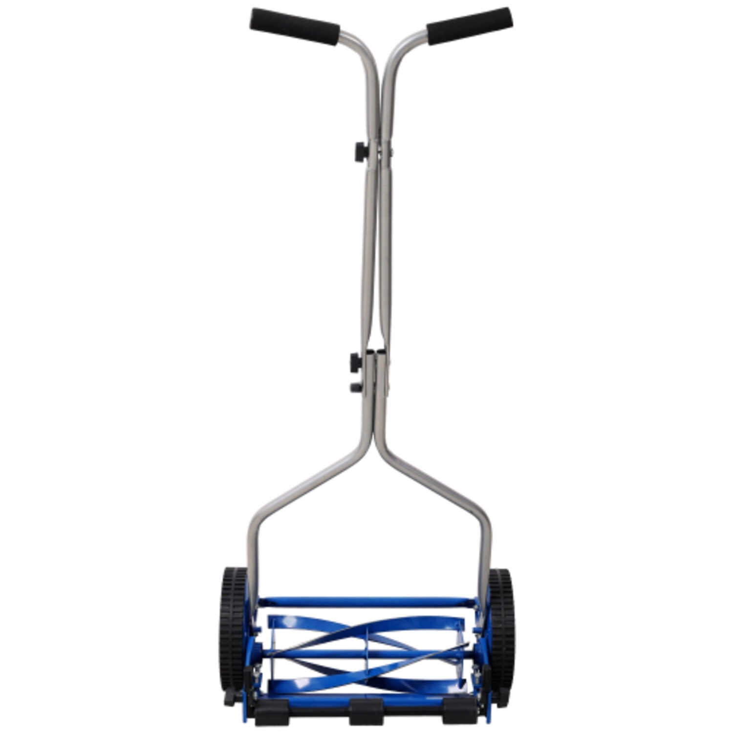 14in Blue Push Reel Lawn Mower - Manual Reel Mower for Small Yards Eco-Friendly & QuietBlue+Grey + Steel