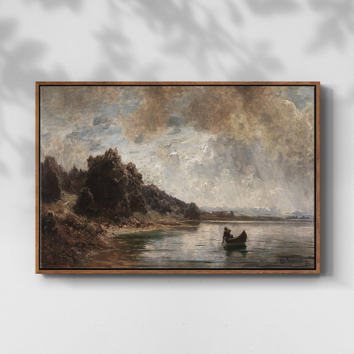 Vintage Landscape-CCXXVIII By Wexford Home Framed in Walnut Wood Gallery Wrapped Canvas 17 in. x 25 in.