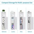 thumbnail image 6 of Homeika Toilet Paper Holder Stand for Bathtroom Storage, Narrow Bathroom Cabinet for Small Spaces Toilet Roll Holder, L6.7 x W6.7 x H31.5 Inch, Off White, 6 of 8