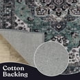 thumbnail image 3 of Superior Mahi Ornate Floral Washable Indoor Runner Rug, 2' 7" x 6', Turquoise, 3 of 10