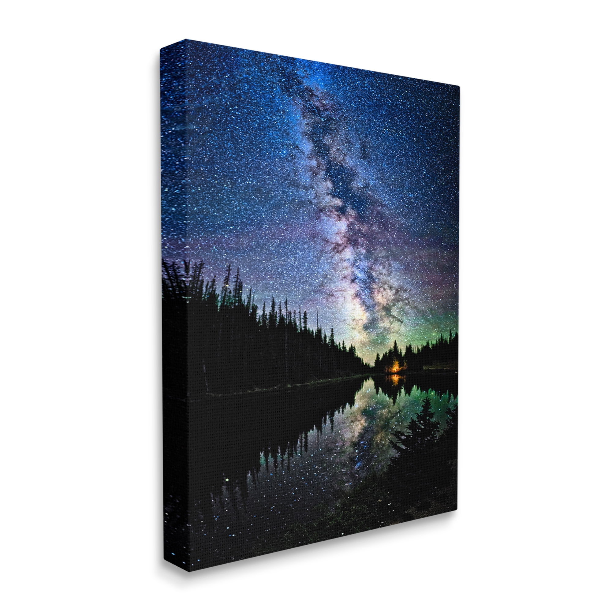 Stupell Industries Nebula Over Lake Landscape Nature Photography Gallery Wrapped Canvas Print Wall Art, 16 x 20