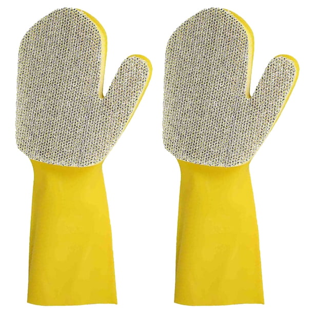 2 guantes reutilizables para limpieza del hogar, para lavar platos y platos de cocina.