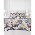 thumbnail image 2 of Quilt King Size Bedding Set, Farmhouse Flowers Reversible Summer Quilt 3 Pieces, Botanical Purple Blue Floral Plants Lightweight Bedspreads Coverlets with 2 Pillow Shams for All Seasons, 2 of 5