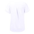thumbnail image 6 of Outfmvch t shirts for women Casual Cotton And Linen Solid Short Sleeves T Shirt womens tops shirts for women White, 6 of 9