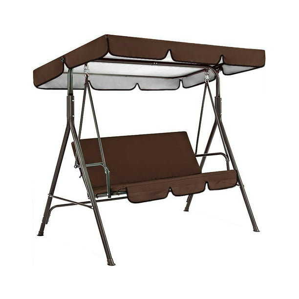 Cubierta para silla de columpio para jardín al aire libre, patio, silla de columpio, asiento y cubierta superior, toldo para sombrilla, café Methold HA005105-14