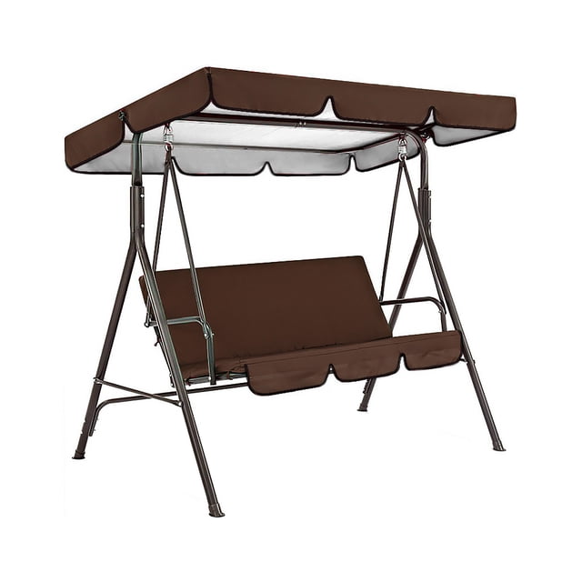 Cubierta para silla de columpio para jardín al aire libre, patio, silla de columpio, asiento y cubierta superior, toldo para sombrilla, café Advancent HA005105-14