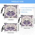 thumbnail image 3 of 3 Size Reusable Food Storage Bags Set Airtight Zipper Closure Lunch Snacks Travel Organizer Purple Candle Pumpkin Skull, 3 of 8