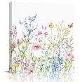 thumbnail image 2 of Spring Floral Wall Art Painting on Canvas, Colorful Watercolor Botanical Summer Canvas Art Home Prints Wall Art Framed Modern Artwork for Living Room Bedroom Wall Decor 8x8in, 2 of 9