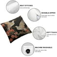 thumbnail image 4 of Nawypu  Throw Pillow Covers Blue Animal with Flying Birds Crane Heron Japanese Pattern Oriental Motifs Green 2pcs Decorative Square Pillowcases Cushion Cover 2pcs, 4 of 6