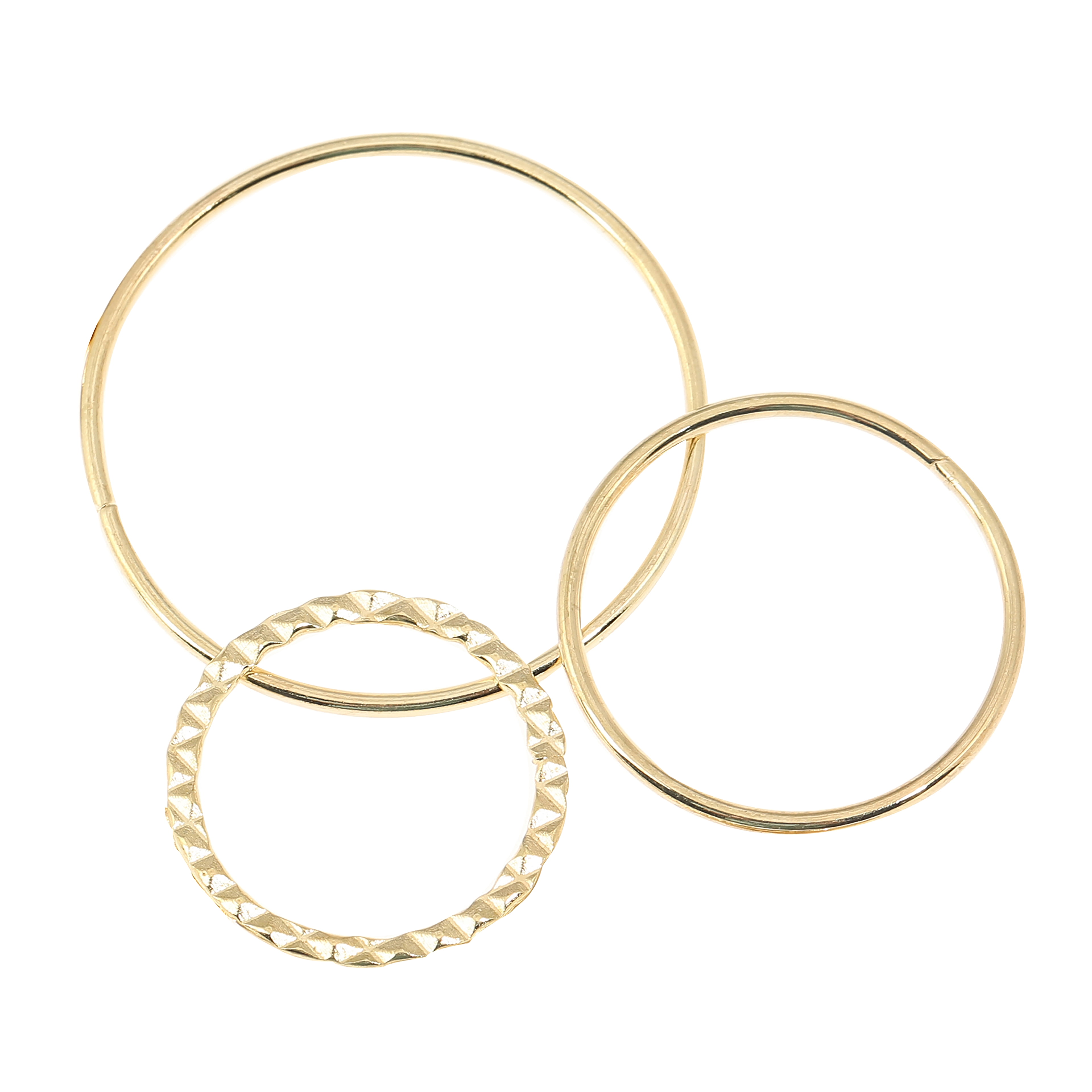 Assorted Gold Circle Connectors by Bead Landing – Multi-Size Iron Jewelry Findings for Necklaces - Bracelets & DIY Crafts - 360 Pieces (12 Packs of 30)