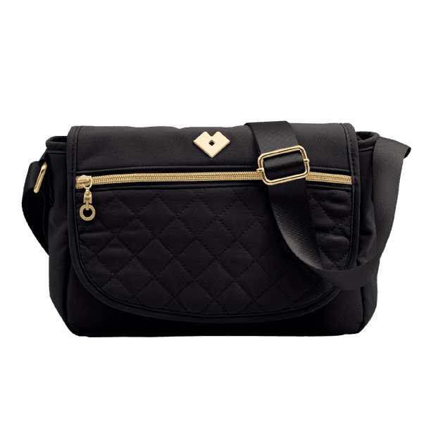 Bolsa Crossbody de Mujer LuckyLy, Bandolera tipo Mensajero, Modelo Arya negro UNITALLA