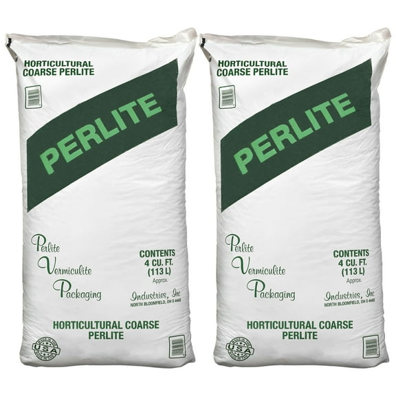 PVP Industries 2 Pack Organic Coarse Perlite Planting Soil Additive, 4 cu ft, White