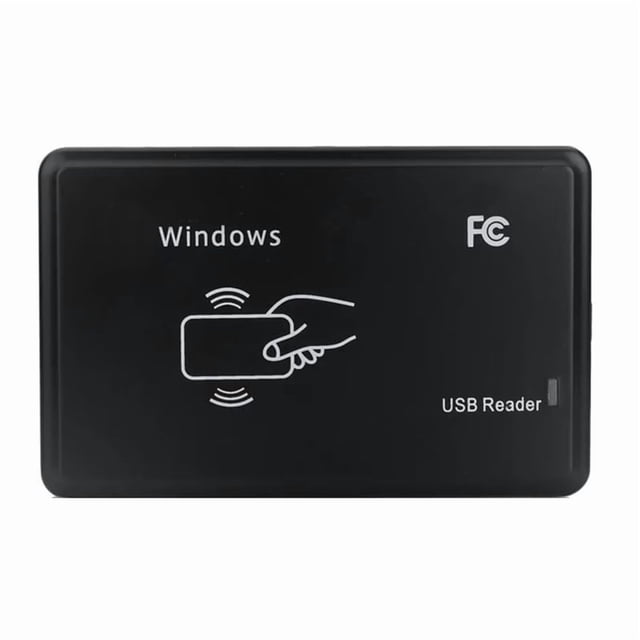 USB RFID Reader 125khz EM4100 ID Contactless Sensitivity Smart Card Reader TK4100 Support Window System Linux,1 * Card Reader,Black
