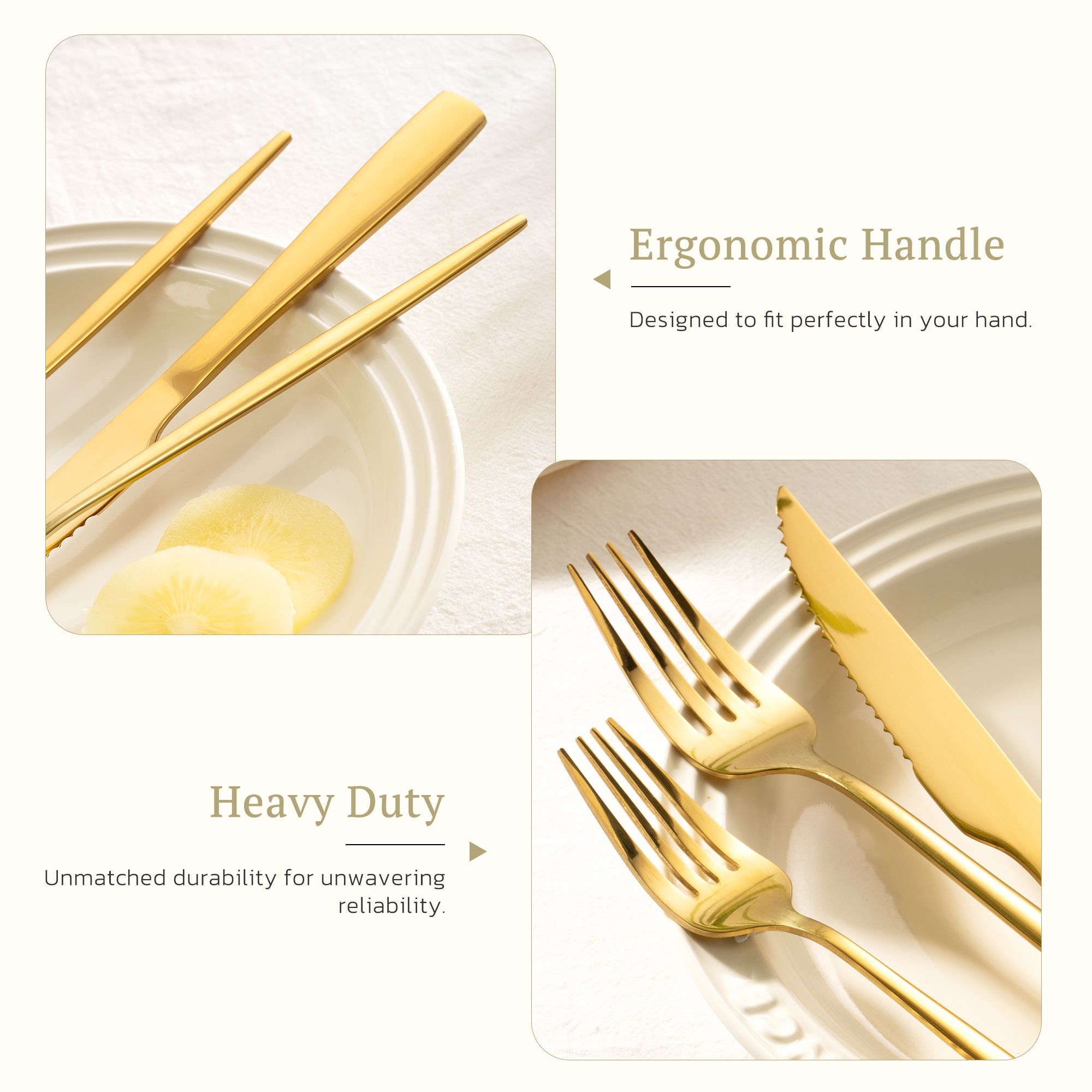 Astercook 25-Piece Gold Stainless Steel Flatware Set photo 6