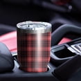 thumbnail image 4 of 30oz Red and Black Plaid Pattern Tumblers Stainless Steel Tumbler with Lid and Straw,Vacuum Insulated Double Wall Travel Tumbler Cups Mug with Cleaning Brush for Coffee,Tea, 4 of 7