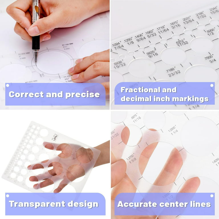 Mr. Pen- Circle Template, 2 Pcs, Large and Small Size, Circle Stencil,  Circle Ruler, Circle Templates for Drafting, Plastic 