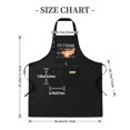 thumbnail image 4 of 2 Pack Adjustable Bib Apron - Black with Front Pocket Unique Text Design & Fish Graphic Perfect for Cooking & BBQ for Men & Women, 4 of 5