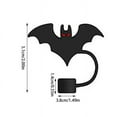 thumbnail image 2 of Halloween Bat Straw Covers - Silicone Cup Accessories for 10mm Reusable Tips for Parties, 2 of 3