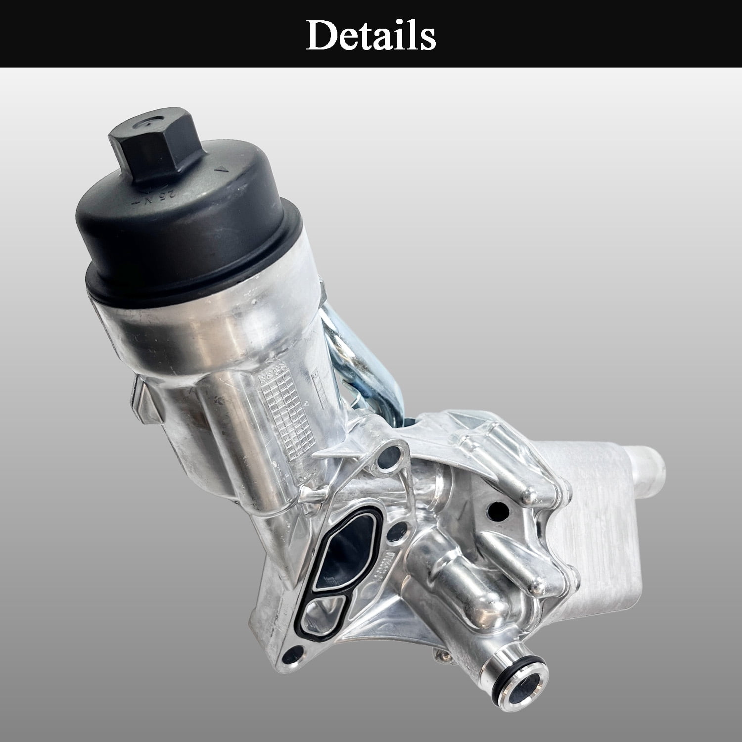 Aluminum Engine Oil Cooler Filter Housing Assembly Compatible with 2011-2021 Chevy Cruze Sonic Trax Buick Encore 1.4L Turbo Replaces 55566784 918-428 55565388 with Gasket, Filter Insert, Cap