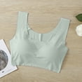 thumbnail image 2 of Breezora Seamless Sports Bra Women Wirefree Yoga Running Breathable Quick Dry Comfort Support Activewear Top L Size Green, 2 of 9