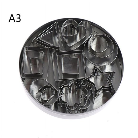 24Pcs/Lot Stainless Steel Pottery Clay Tools Geometry Square Cutter Molds