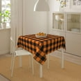 thumbnail image 6 of Fall Square Tablecloth 52x52 Inch Orange and Black Table Cloths Checkered Decor Buffalo Plaid Table Cover Fall Holiday Tablecloth Square for Fall Picnic Kitchen Dining Tabletop Indoor Outdoor, 6 of 8