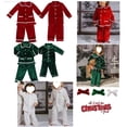 thumbnail image 2 of Pijamas navideños a juego para niños y niñas, conjuntos de pijamas de terciopelo rojo para niños, ropa de dormir para bebés, pijamas en blanco para niños 2023, 2 of 4