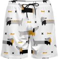 thumbnail image 3 of Sunyuer Men's Swim Trunks with Compression Liner 2-in-1 Drawstring Swimming Shorts Quick Dry Beach Board Shorts with Pockets, Cute Dachshund Dogs, XXL, 3 of 8
