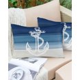 thumbnail image 4 of Waterproof Outdoor Throw Pillows with Inserts 12"x20" Set of 2, Nautical Anchor Navy Blue Soft Decorative Pillowcases for Couch Bedroom, Coastal Ocean Ombre Striped Pillow Covers for Sofa Living Room, 4 of 8