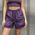 thumbnail image 3 of Women's Quick Dry Hiking Cargo Shorts with Zipper Pockets Lightweight Athletic Shorts for Workout Travel, L, 3 of 7