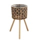 thumbnail image 1 of Hand-Woven Flower Stand Wooden Rattan Floor-Standing Balcony Plant Pot Living Room Green Plant Basket 25CM, 1 of 5