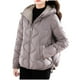 thumbnail image 2 of Puntoco Chaqueta De Algodón Cálida De Manga Larga Con Gorro De Color Liso Informal Para Mujer, 2 of 6