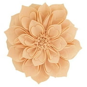 Fennco Styles Handmade 3D Heart-Shaped Petals Flower Decorative Throw Pillow Cover 13 Inch Round - Peach Floral Pillow Case for Couch, Home Dcor, Bedroom Dcor and Holiday, Housewarming Gift