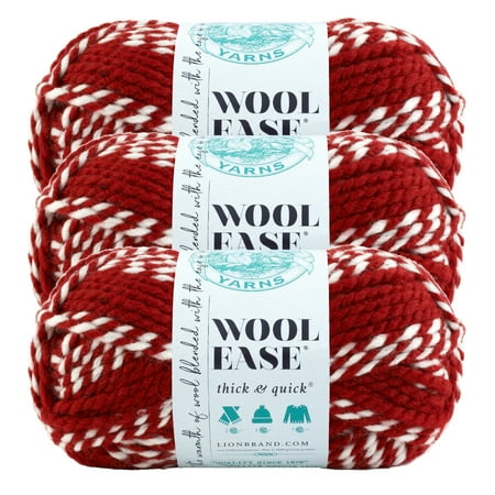 UPC: 0842093102014 | Lion Brand Yarn Wool-Ease Thick and Quick Crimson Classic Super Bulky Acrylic  Wool Multi-Color Yarn 3 Pack