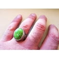 thumbnail image 2 of Green Copper Turquoise Mans Ring, Natural Green Copper Turquoise, Silver Jewelry, 925 Silver Ring, Birthday Gift, Heavy Mens Ring, Arabic Design, Ottoman Style Ring, Christmas, Turkey Mens Signet Ring, 2 of 5